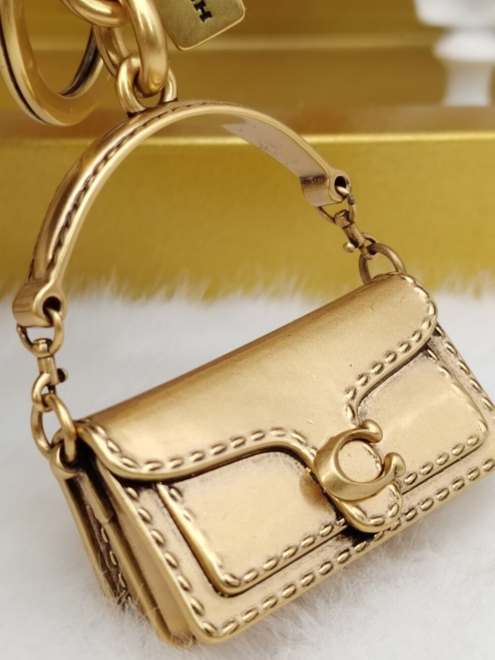 Coach Gold Tabby Bag Charm Keychain - Picture 2 of 8